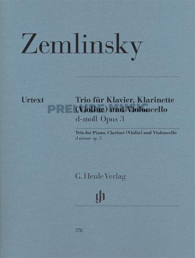Zemlinsky Clarinet Trio d minor op. 3 for Piano, Clarinet (Violin) and Violoncello