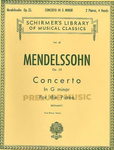 Mendelssohn Piano Concerto No.1 In G Minor Op.25 (2 Piano Score