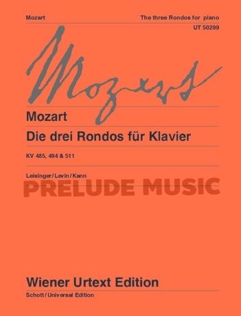 Mozart The three Rondos for piano KV485, 494, 511