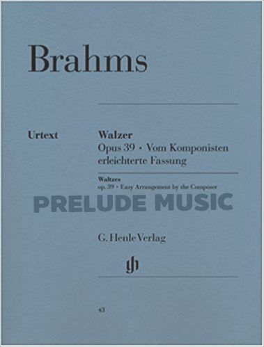 Brahms Waltzes op. 39 Easy Arrangement for Piano